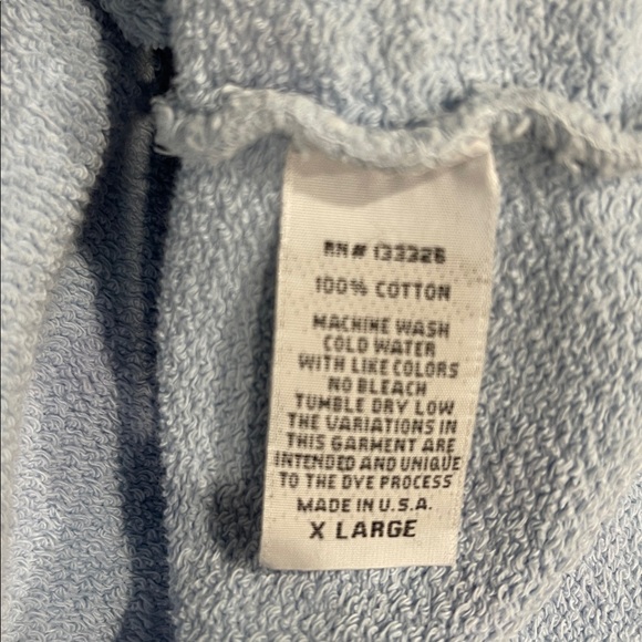 Free People Retrobrand BROOKLYN Oversized Distressed Sweatshirt SZ XL Blue - Picture 7 of 7